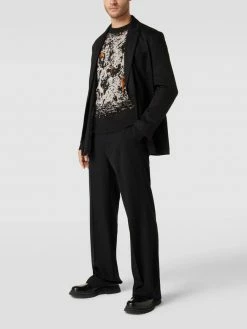 BOSS Casualwear Strickpullover Mit Allover-Muster Modell 'AMUDE' - Schwarz